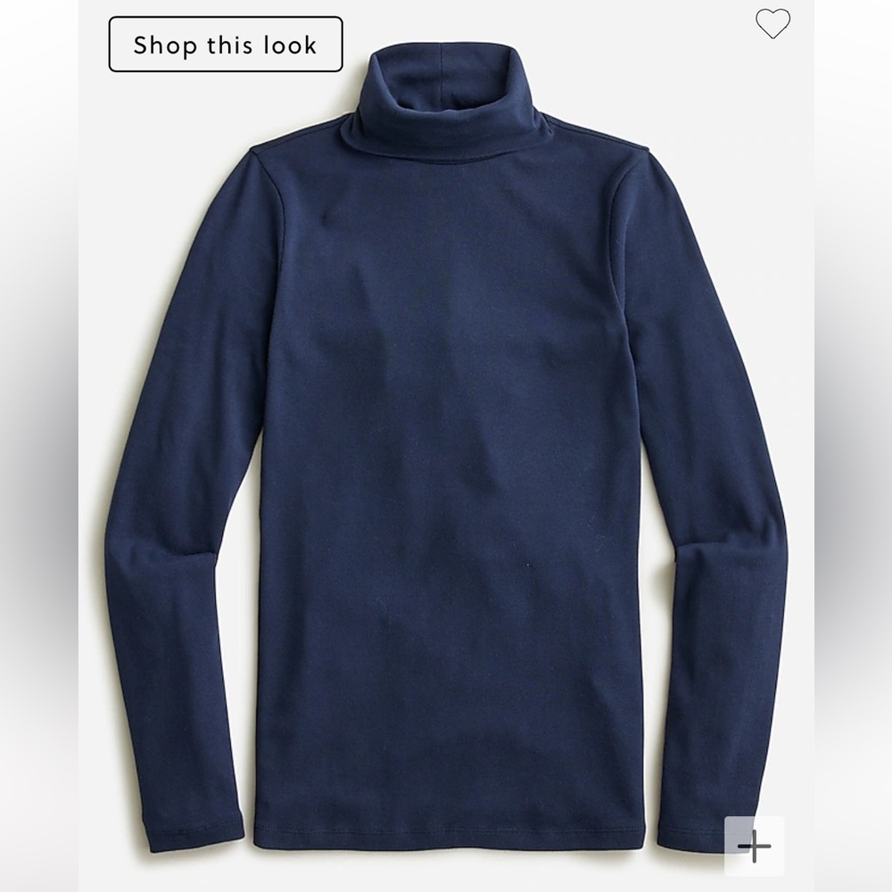 J Crew Perfect-Fit Ribbed Turtleneck Top in Navy NWT XS